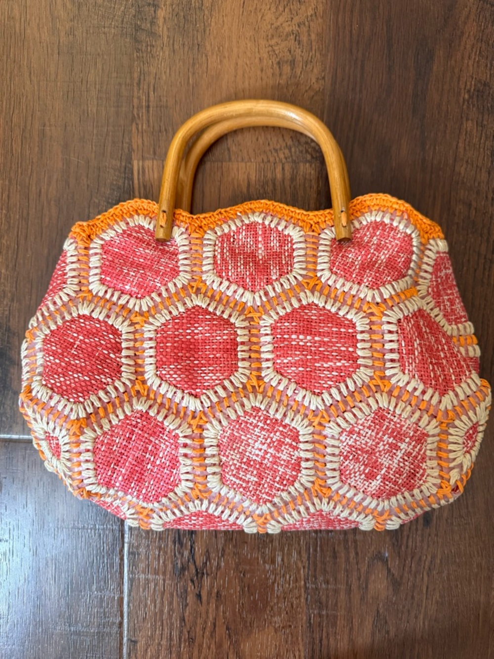 Top handle raffia bag, NWOT - Picture 4 of 11